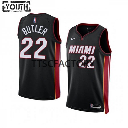 Maillot Basket Miami Heat Jimmy Butler 22 Nike 2022-23 Icon Edition Noir Swingman - Enfant